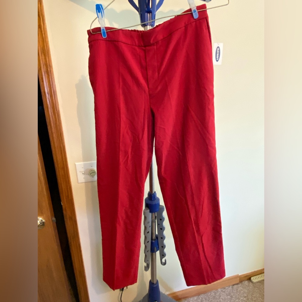 NWT Old Navy red straight leg pants.  Size 8 tall
